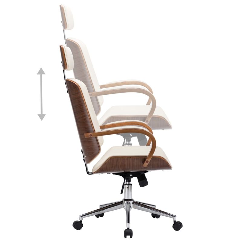 Casa si Gradina/Mobilier/Scaune si fotolii/Scaune - Scaun de birou rotativ, tetiera piele ecologica si lemn curbat - Infinity.ro