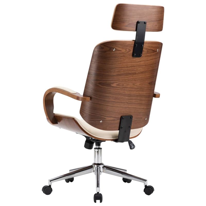 Casa si Gradina/Mobilier/Scaune si fotolii/Scaune - Scaun de birou rotativ, tetiera piele ecologica si lemn curbat - Infinity.ro