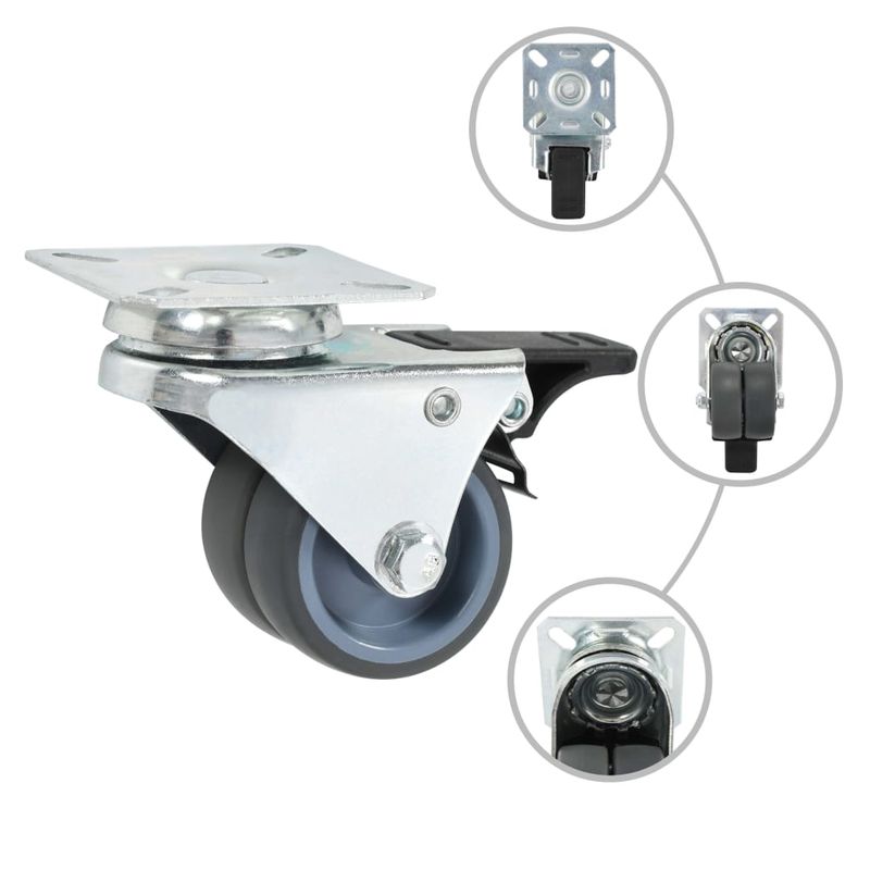 Casa si Gradina - Constructii - Depozitare, transport si protectie - Accesorii echipamente pentru transport si ridicat - Roti pivotante duble, 4 buc., 50 mm - Infinity.ro