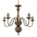 Casa si Gradina - Corpuri si surse de iluminat - Lustre si pendule - Candelabru antichizat, negru, 5 becuri E14 - Infinity.ro