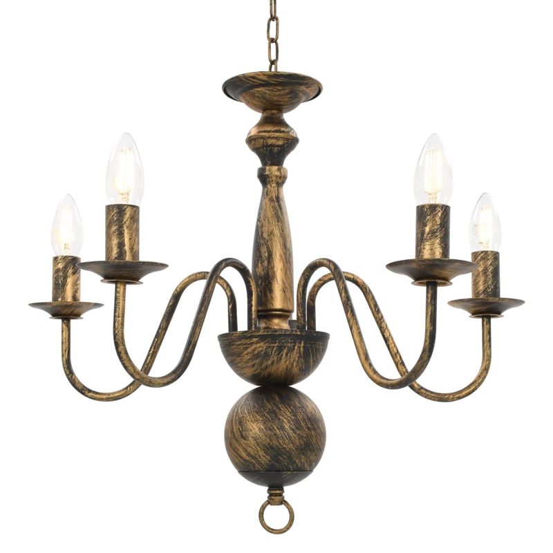 Casa si Gradina - Corpuri si surse de iluminat - Lustre si pendule - Candelabru antichizat, negru, 5 becuri E14 - Infinity.ro