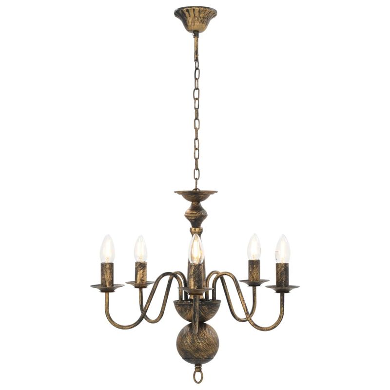 Casa si Gradina - Corpuri si surse de iluminat - Lustre si pendule - Candelabru antichizat, negru, 5 becuri E14 - Infinity.ro