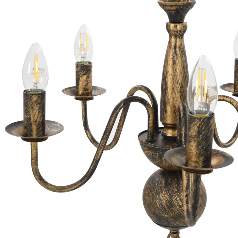Casa si Gradina - Corpuri si surse de iluminat - Lustre si pendule - Candelabru antichizat, negru, 5 becuri E14 - Infinity.ro