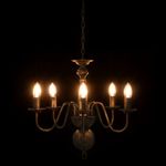 Casa si Gradina - Corpuri si surse de iluminat - Lustre si pendule - Candelabru antichizat, negru, 5 becuri E14 - Infinity.ro