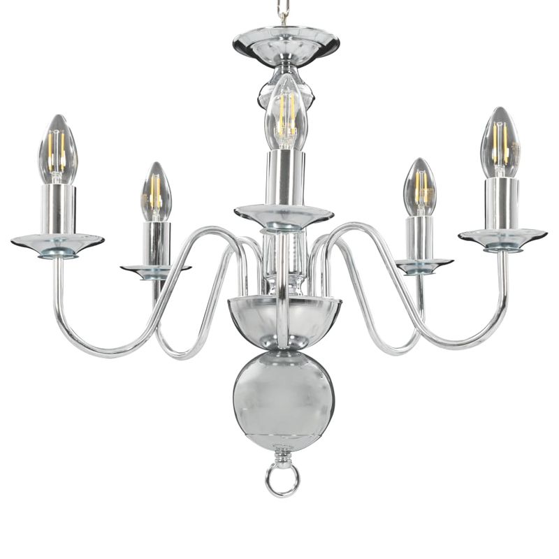 Casa si Gradina - Corpuri si surse de iluminat - Lustre si pendule - Candelabru antichizat, argintiu, 5 becuri E14 - Infinity.ro