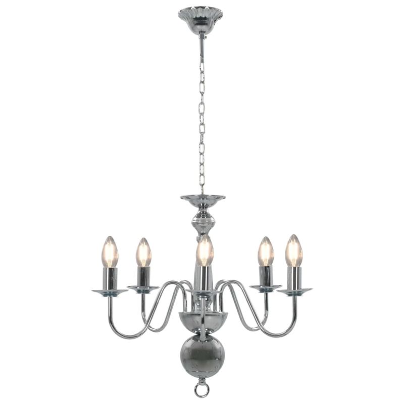 Casa si Gradina - Corpuri si surse de iluminat - Lustre si pendule - Candelabru antichizat, argintiu, 5 becuri E14 - Infinity.ro