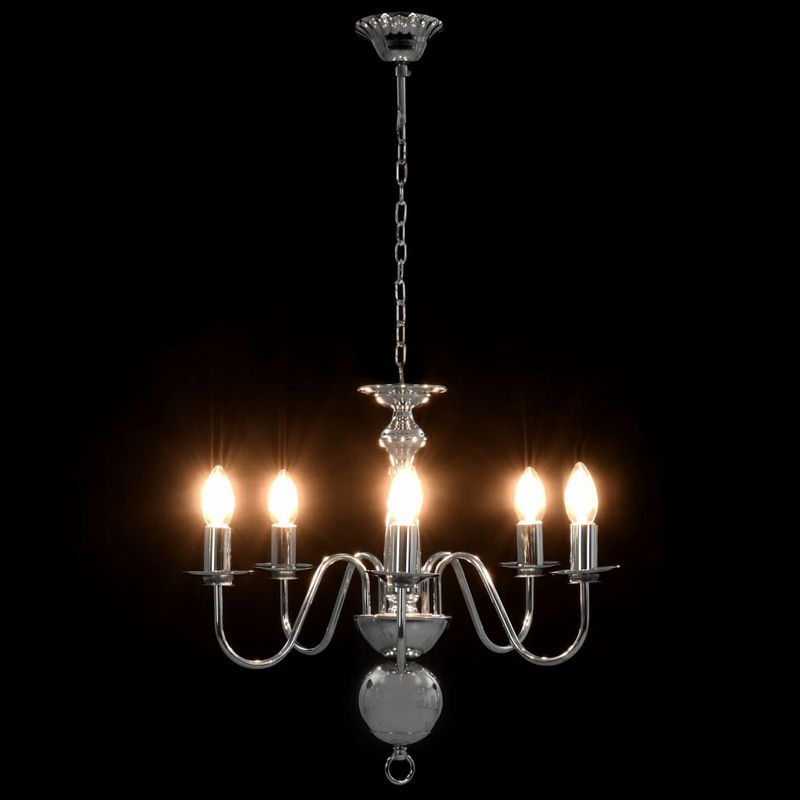 Casa si Gradina - Corpuri si surse de iluminat - Lustre si pendule - Candelabru antichizat, argintiu, 5 becuri E14 - Infinity.ro