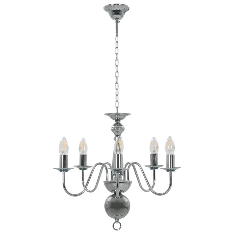 Casa si Gradina - Corpuri si surse de iluminat - Lustre si pendule - Candelabru antichizat, argintiu, 5 becuri E14 - Infinity.ro