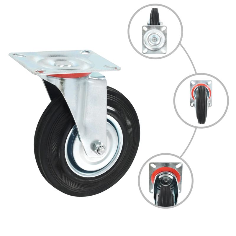 Casa si Gradina - Constructii - Depozitare, transport si protectie - Accesorii echipamente pentru transport si ridicat - Roti pivotante, 4 buc.,125 mm - Infinity.ro