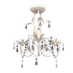 Casa si Gradina - Corpuri si surse de iluminat - Lustre si pendule - Lampa de plafon suspendata, cristal, candelabru alb elegant - Infinity.ro