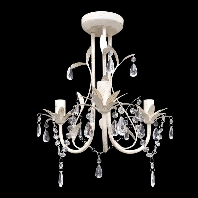 Casa si Gradina - Corpuri si surse de iluminat - Lustre si pendule - Lampa de plafon suspendata, cristal, candelabru alb elegant - Infinity.ro