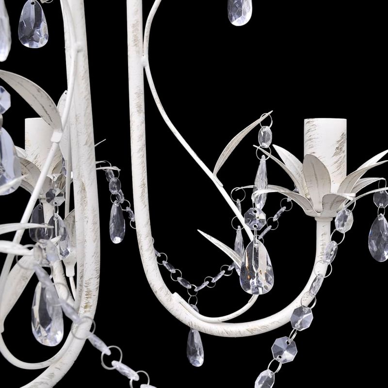 Casa si Gradina - Corpuri si surse de iluminat - Lustre si pendule - Lampa de plafon suspendata, cristal, candelabru alb elegant - Infinity.ro