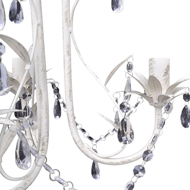 Casa si Gradina - Corpuri si surse de iluminat - Lustre si pendule - Lampa de plafon suspendata, cristal, candelabru alb elegant - Infinity.ro