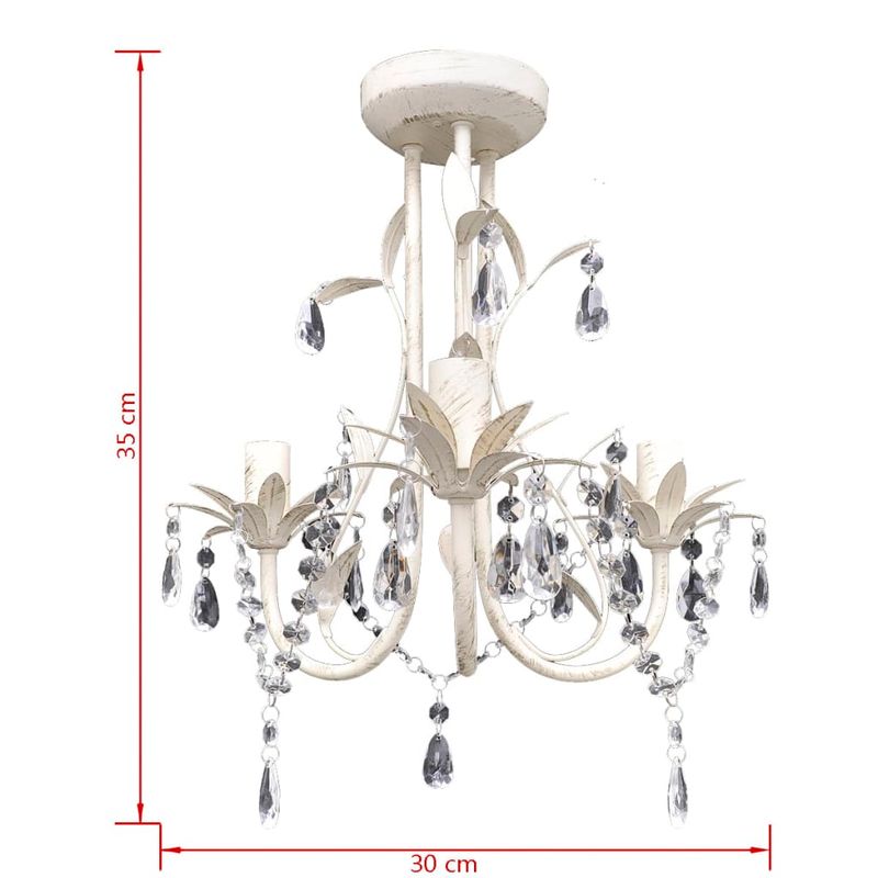 Casa si Gradina - Corpuri si surse de iluminat - Lustre si pendule - Lampa de plafon suspendata, cristal, candelabru alb elegant - Infinity.ro