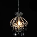 Casa si Gradina - Corpuri si surse de iluminat - Veioze si lampi - Lampi de veghe - Candelabru cu margele, alb, rotund, E14 - Infinity.ro