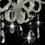 Casa si Gradina - Corpuri si surse de iluminat - Veioze si lampi - Lampi de veghe - Candelabru cu margele, alb, rotund, E14 - Infinity.ro