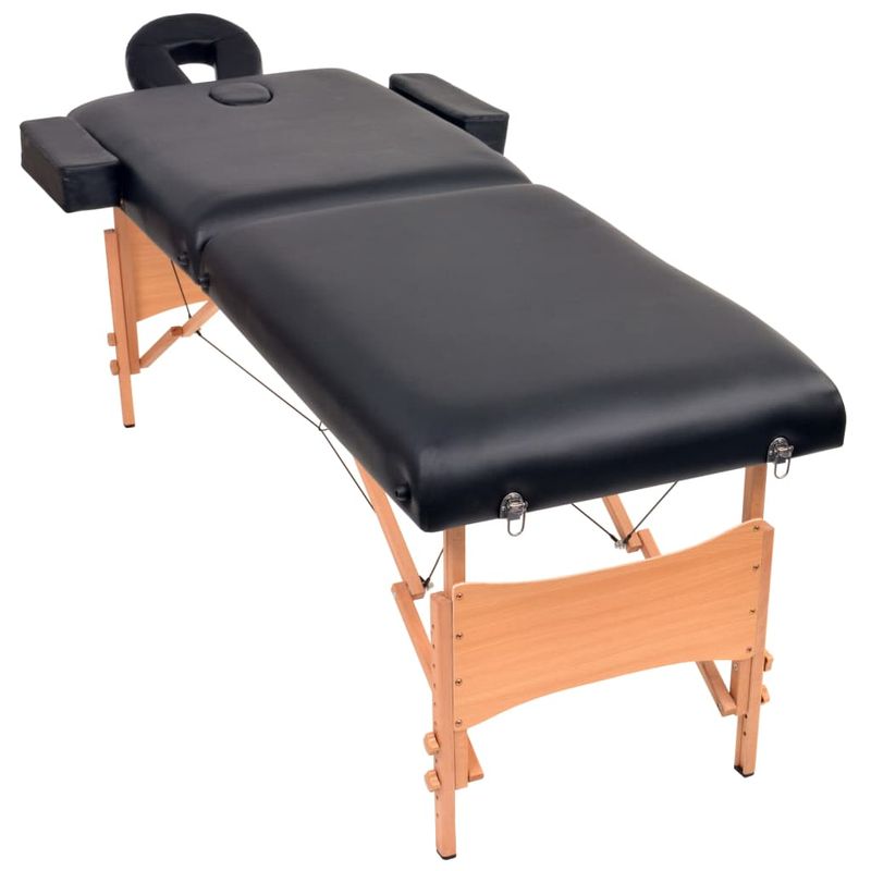 Ingrijire personala si Cosmetice - Sanatate si wellness - Articole wellness - Fotolii de masaj - Masa de masaj pliabila cu 2 zone, 10 cm grosime, negru - Infinity.ro
