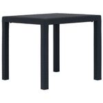 Casa si Gradina - Gradina si terasa - Mobilier exterior - Mese gradina - Masa de gradina, antracit, 79x79x72 cm, plastic, aspect ratan - Infinity.ro