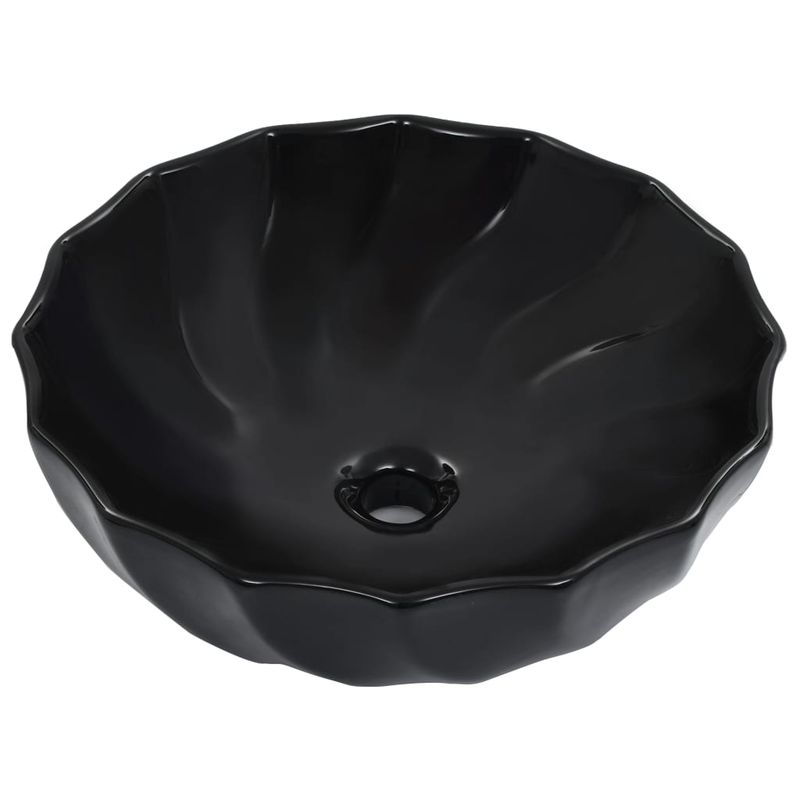 Casa si Gradina - Sanitare - Lavoar baie si accesorii - Lavoare si piedestale - Chiuveta de baie, negru, 46 x 17 cm, ceramica - Infinity.ro