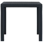 Casa si Gradina - Gradina si terasa - Mobilier exterior - Mese gradina - Masa de gradina, antracit, 79x79x72 cm, plastic, aspect ratan - Infinity.ro