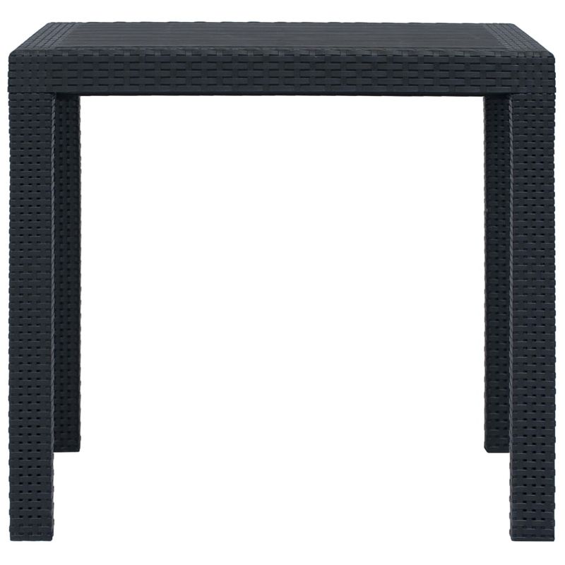 Casa si Gradina - Gradina si terasa - Mobilier exterior - Mese gradina - Masa de gradina, antracit, 79x79x72 cm, plastic, aspect ratan - Infinity.ro