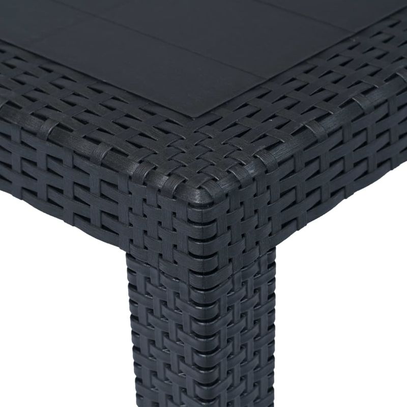 Casa si Gradina - Gradina si terasa - Mobilier exterior - Mese gradina - Masa de gradina, antracit, 79x79x72 cm, plastic, aspect ratan - Infinity.ro