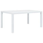Casa si Gradina - Gradina si terasa - Mobilier exterior - Mese gradina - Masa de gradina, alb, 150 x 90 x 72 cm, plastic, aspect ratan - Infinity.ro