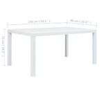 Casa si Gradina - Gradina si terasa - Mobilier exterior - Mese gradina - Masa de gradina, alb, 150 x 90 x 72 cm, plastic, aspect ratan - Infinity.ro