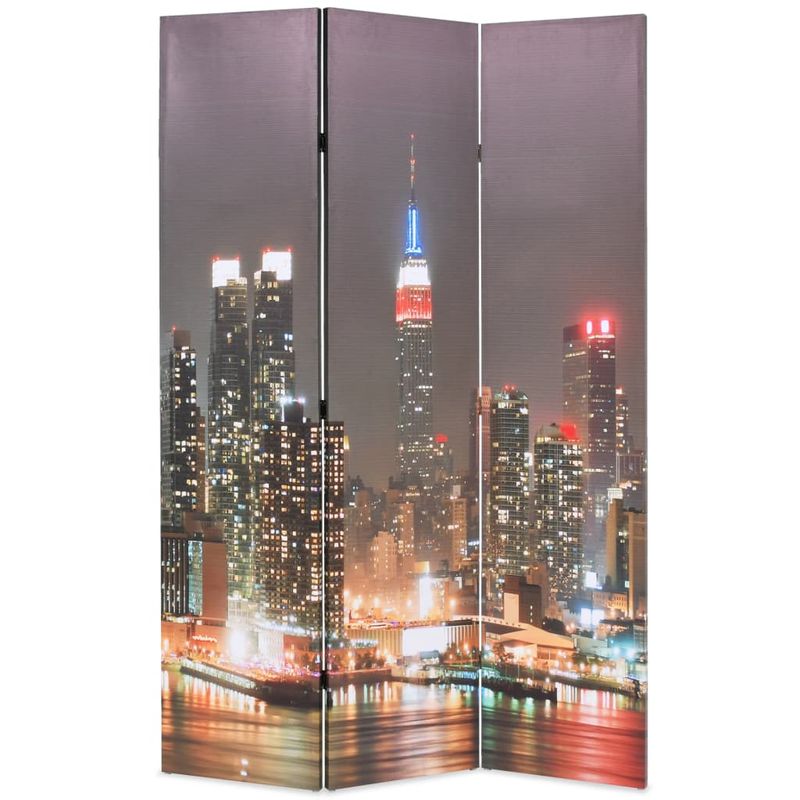 Casa si Gradina - Decoratiuni - Pereti despartitori si paravane - Paravan camera pliabil, 120x170 cm, New York pe timp de noapte - Infinity.ro