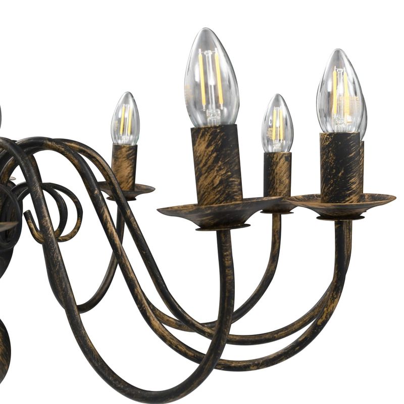 Casa si Gradina - Corpuri si surse de iluminat - Veioze si lampi - Lampadare - Candelabru antichizat, negru, 12 becuri E14 - Infinity.ro