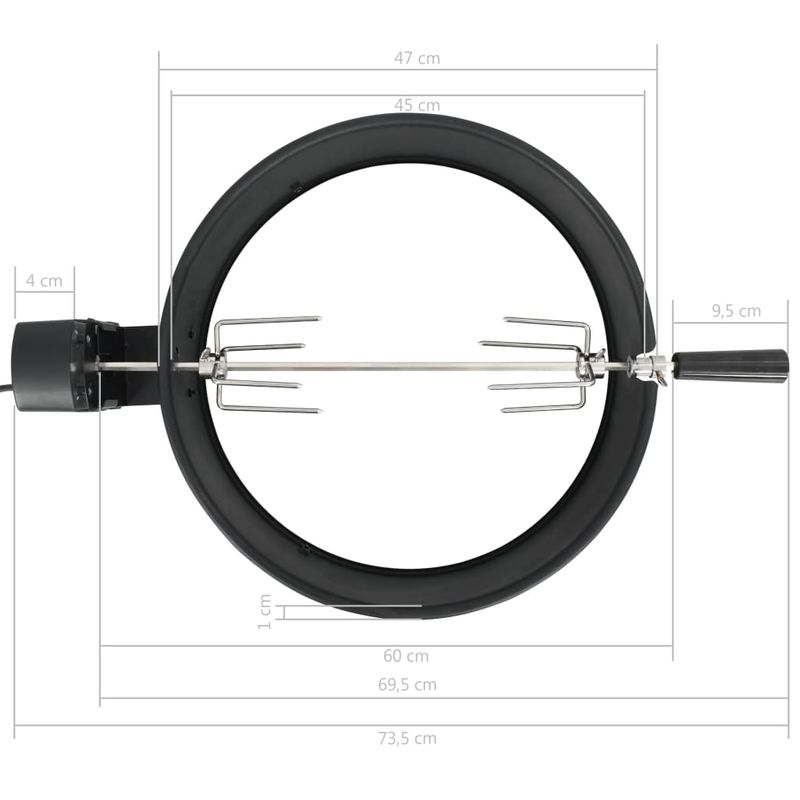 Electronice si Electrocasnice - Electrocasnice bucatarie - Aparate de gatit & desert - Gratare electrice - Set de rotisor cu inel pentru gratar, negru, 47 cm - Infinity.ro