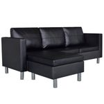 Casa si Gradina - Mobilier - Canapele si coltare - Canapele - Canapea modulara cu 3 locuri, piele artificiala, negru - Infinity.ro