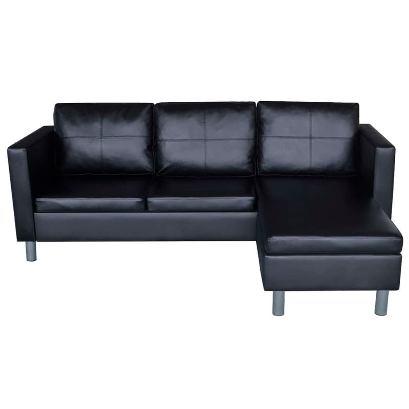 Casa si Gradina - Mobilier - Canapele si coltare - Canapele - Canapea modulara cu 3 locuri, piele artificiala, negru - Infinity.ro