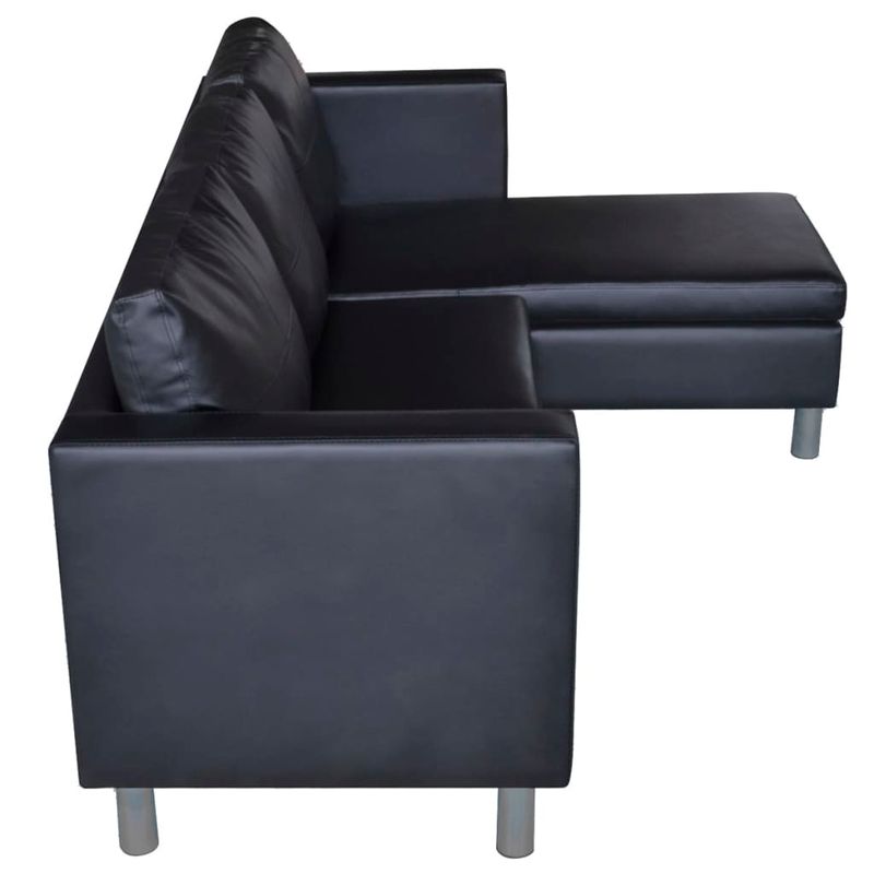 Casa si Gradina - Mobilier - Canapele si coltare - Canapele - Canapea modulara cu 3 locuri, piele artificiala, negru - Infinity.ro