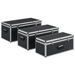 Casa si Gradina - Constructii - Depozitare, transport si protectie - Organizatoare si cutii scule - Cutii de depozitare, 3 buc., negru, aluminiu - Infinity.ro