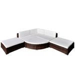 Casa si Gradina - Gradina si terasa - Mobilier exterior - Seturi mobila gradina - Set mobilier de gradina cu perne, 6 piese, maro, poliratan - Infinity.ro