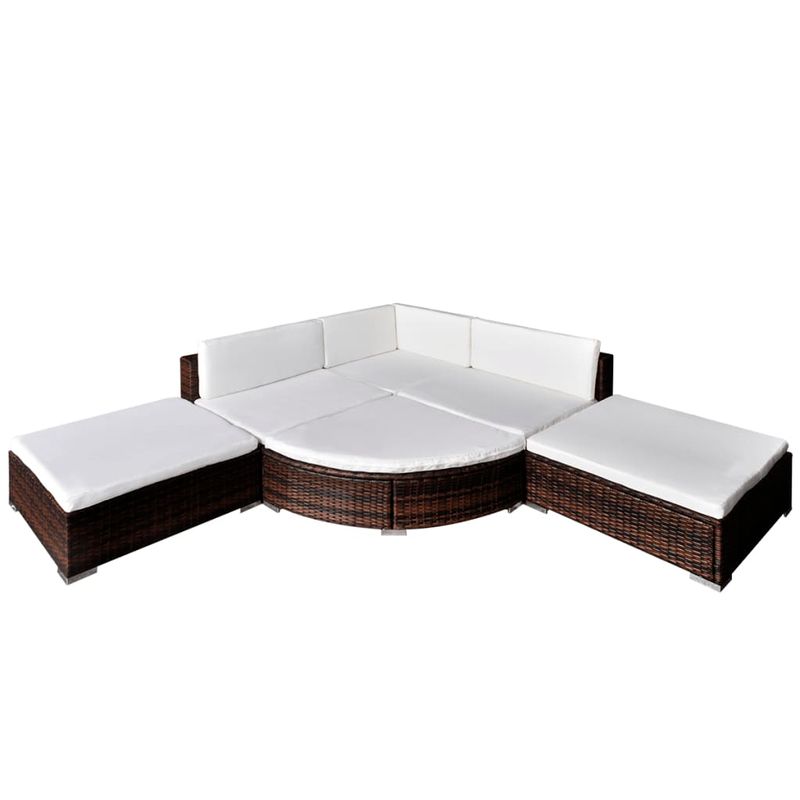 Casa si Gradina - Gradina si terasa - Mobilier exterior - Seturi mobila gradina - Set mobilier de gradina cu perne, 6 piese, maro, poliratan - Infinity.ro