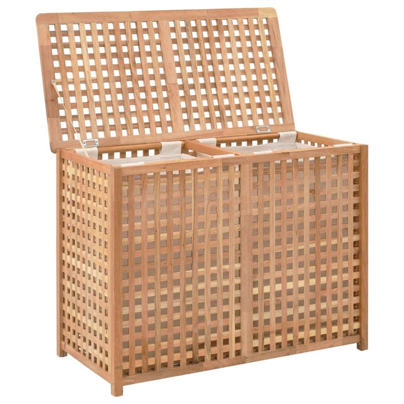 Market - Spalare si intretinere rufe - Uscatoare de rufe si accesorii - Cufar de rufe, 87,5x46x67 cm, lemn masiv de nuc - Infinity.ro