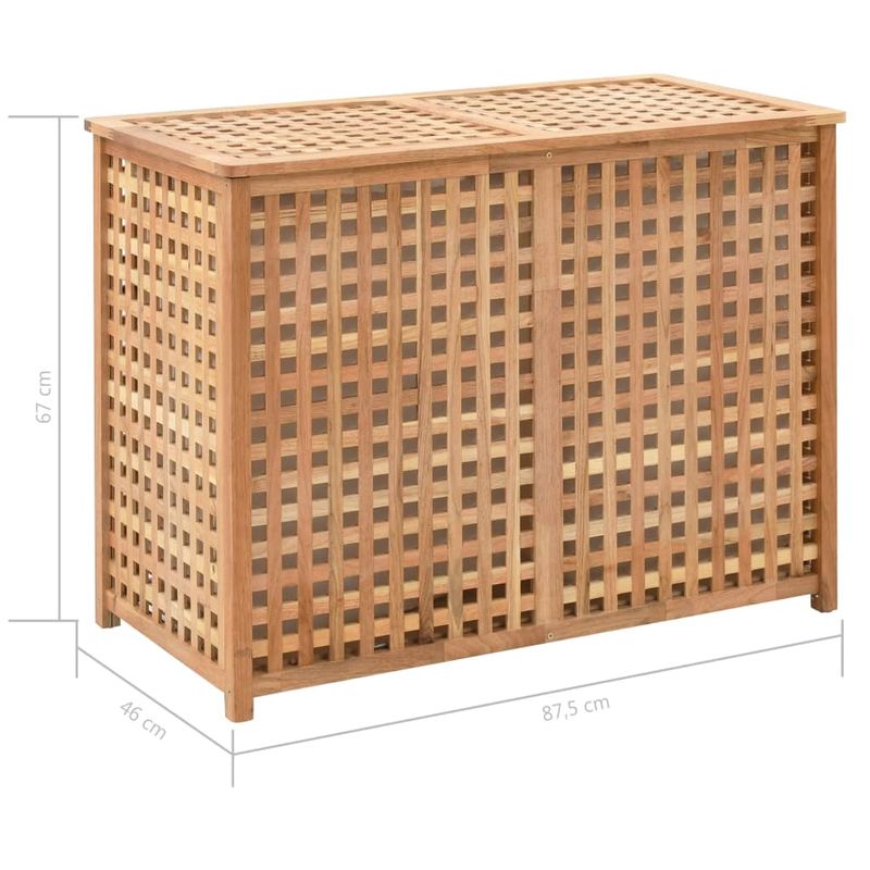Market - Spalare si intretinere rufe - Uscatoare de rufe si accesorii - Cufar de rufe, 87,5x46x67 cm, lemn masiv de nuc - Infinity.ro