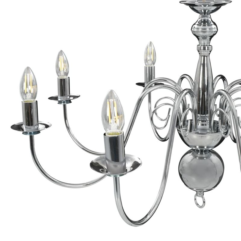 Casa si Gradina - Corpuri si surse de iluminat - Veioze si lampi - Lampadare - Candelabru, argintiu, 8 becuri E14 - Infinity.ro