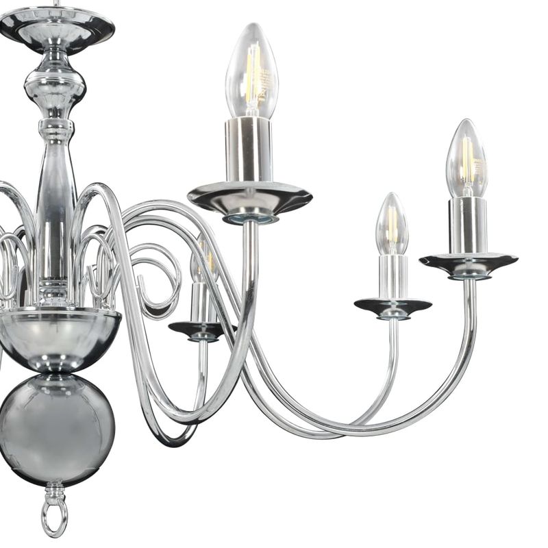 Casa si Gradina - Corpuri si surse de iluminat - Veioze si lampi - Lampadare - Candelabru, argintiu, 8 becuri E14 - Infinity.ro