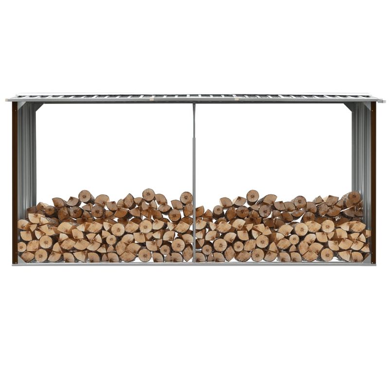 Casa si Gradina - Termice - Sobe, Seminee si accesorii - Accesorii seminee si sobe - Sopron depozitare lemne, maro, 330x92x153 cm, otel galvanizat - Infinity.ro