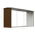 Casa si Gradina - Termice - Sobe, Seminee si accesorii - Accesorii seminee si sobe - Sopron depozitare lemne, maro, 330x92x153 cm, otel galvanizat - Infinity.ro