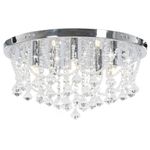 Casa si Gradina - Corpuri si surse de iluminat - Lustre si pendule - Lustra cu margele de cristal, argintiu, rotund, 4 becuri x G9, mărime 45x22 cm - Infinity.ro