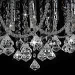 Casa si Gradina - Corpuri si surse de iluminat - Lustre si pendule - Lustra cu margele de cristal, argintiu, rotund, 4 becuri x G9, mărime 45x22 cm - Infinity.ro