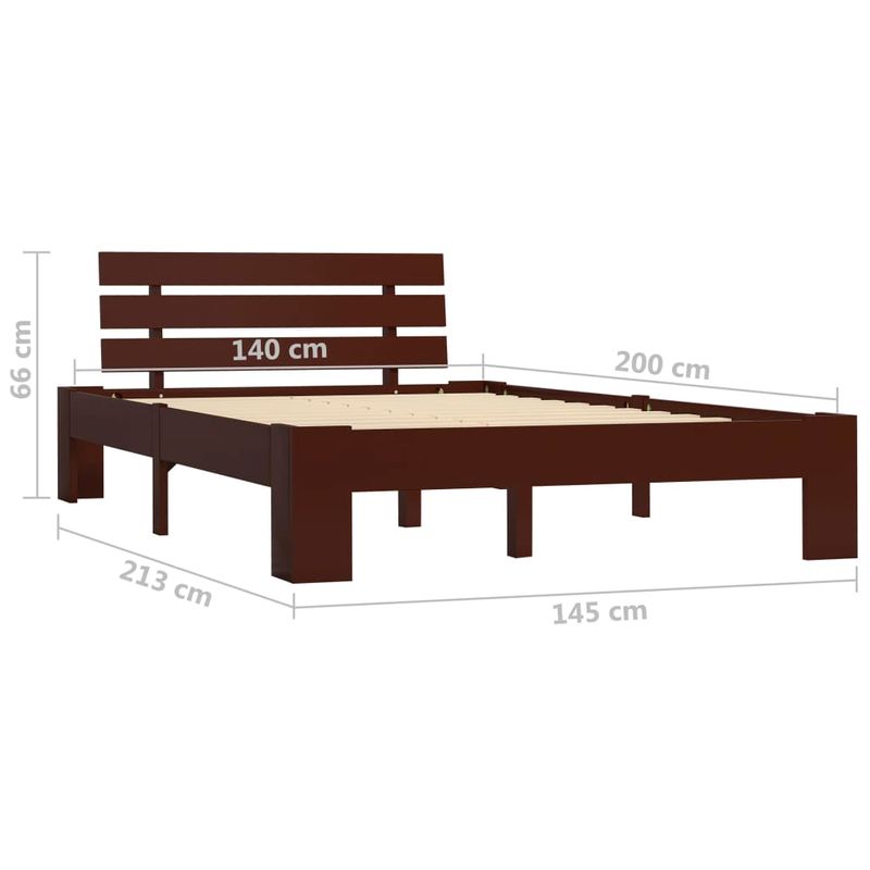 Casa si Gradina - Mobilier - Paturi si accesorii - Paturi - Cadru de pat, maro inchis, 140 x 200 cm, lemn masiv de pin - Infinity.ro