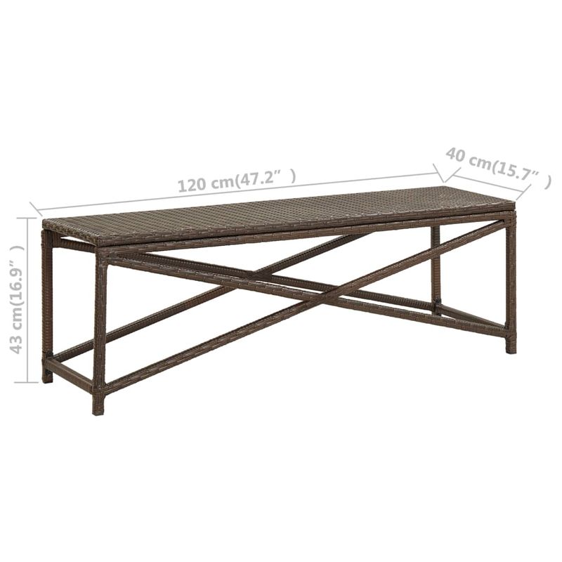 Casa si Gradina - Gradina si terasa - Mobilier exterior - Bancute de gradina - Banca de gradina, maro, 120 cm, poliratan - Infinity.ro