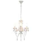 Casa si Gradina - Corpuri si surse de iluminat - Lustre si pendule - Candelabru cu margele, alb, rotund, 3 becuri E14 - Infinity.ro