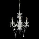 Casa si Gradina - Corpuri si surse de iluminat - Lustre si pendule - Candelabru cu margele, alb, rotund, 3 becuri E14 - Infinity.ro