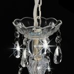 Casa si Gradina - Corpuri si surse de iluminat - Lustre si pendule - Candelabru cu margele, alb, rotund, 3 becuri E14 - Infinity.ro